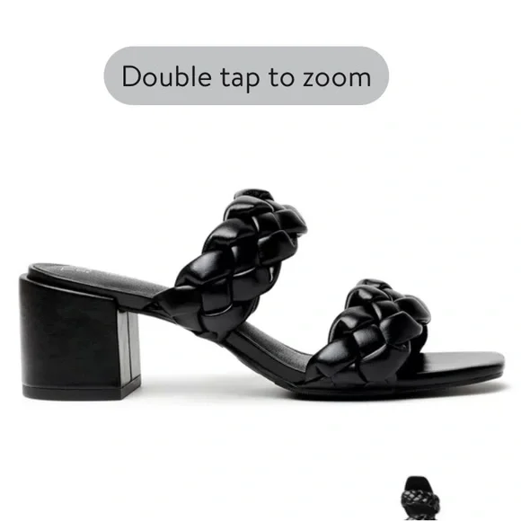NWT Time and Tru Women's City Braided Heel Sandals~ Black 9W - Picture 4 of 11